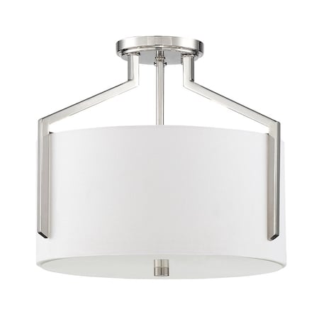 Designers Fountain 15in Elara 3-Light Polished Nickel Ceiling Light Semi Flush Mount 93911-PN